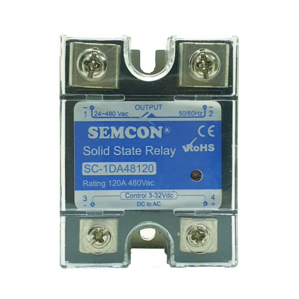 SC-1DA48120 SSR 1 Pha 120A Relay Bán Dẫn Output: 24-280Vac, Input: 3-32Vdc -