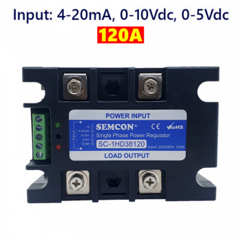 SC-1HD38120 Bộ Điều Khiển Công Suất 1 Pha 120A Output: 380Vac, Input: 4-20mA, 0-10Vdc, 0-5Vdc