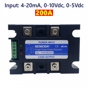 SC-1HD38200 Bộ Điều Khiển Công Suất 1 Pha 200A Output: 380Vac, Input: 4-20mA, 0-10Vdc, 0-5Vdc