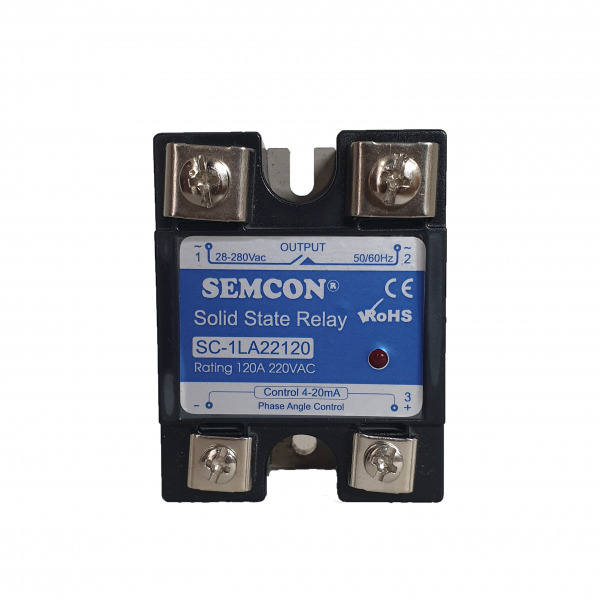 SC-1LA22120 SSR 1 Pha 120A Relay Bán Dẫn Output: 24-280Vac, Input: 4-20mA -