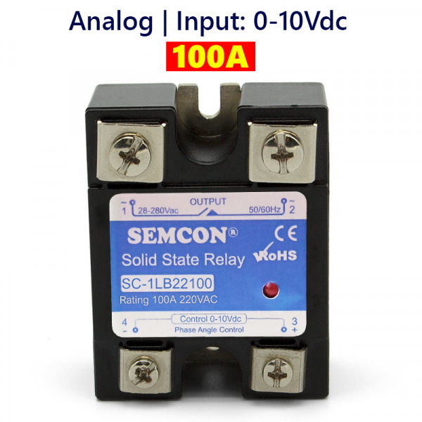 SC-1LB22100 SSR 1 Pha 100A Output: 24-280Vac, Input: 0-10Vdc